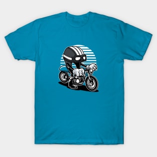 Cafe Racer Helmet Rider - Crazy Cartoon T-Shirt